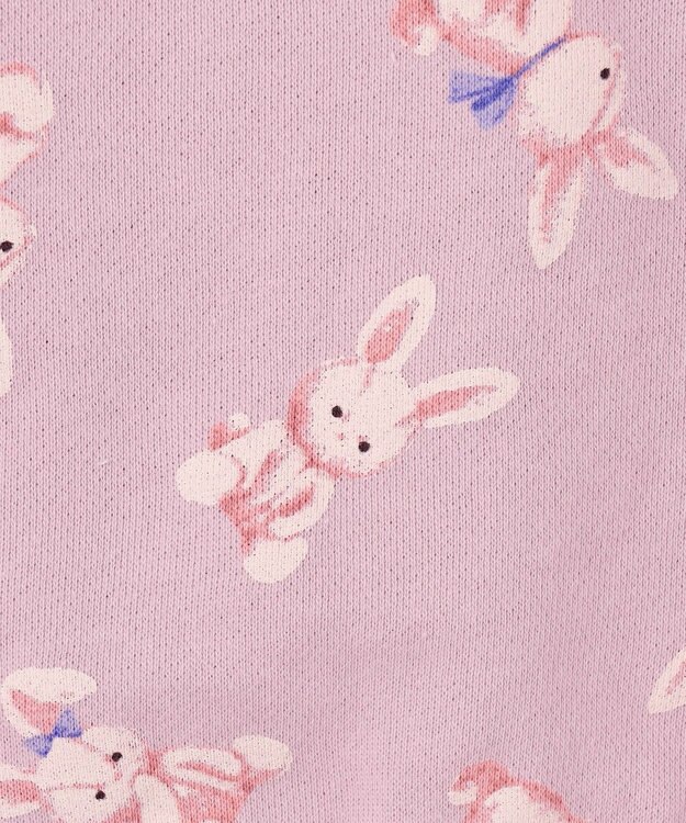 ANY KIDS アニマル 総柄 トレーナー ラベンダー×ウサギ