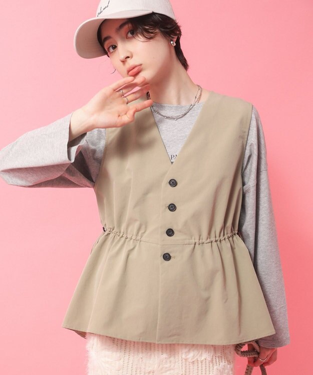 Green Parks ドロストフレアベスト Khaki