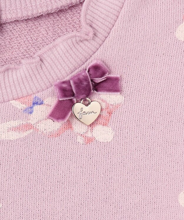 ANY KIDS アニマル 総柄 トレーナー ラベンダー×ウサギ