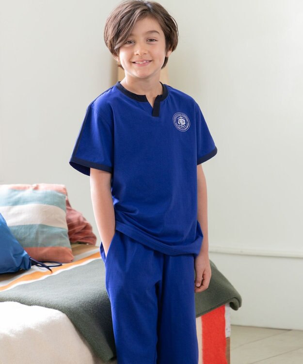J.PRESS KIDS 【S-Lサイズ】ナップザック付き ルームウェア 上下セット ブルー系