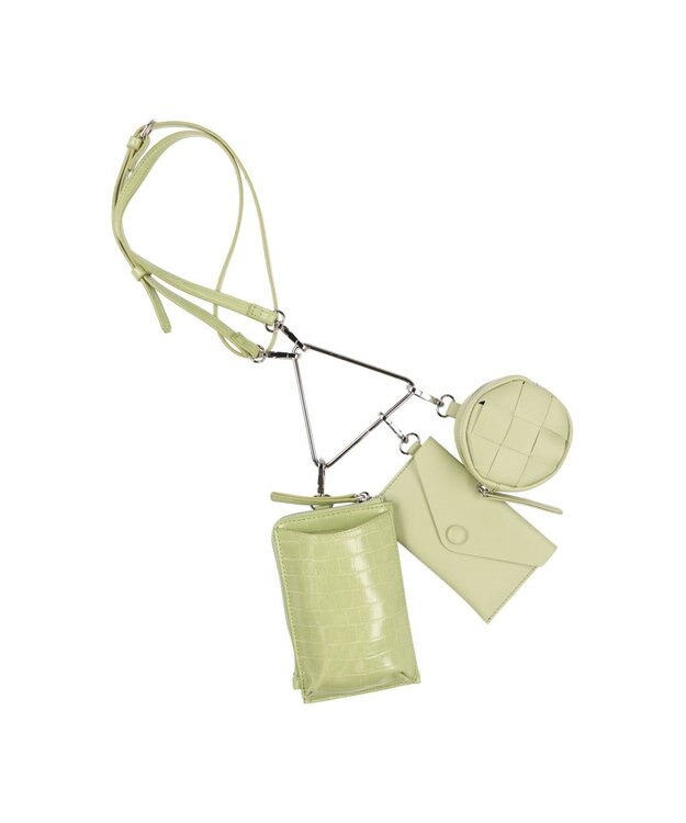 LA BAGAGERIE 【MONICA】トライアングルマルチショルダーバッグ グリーン