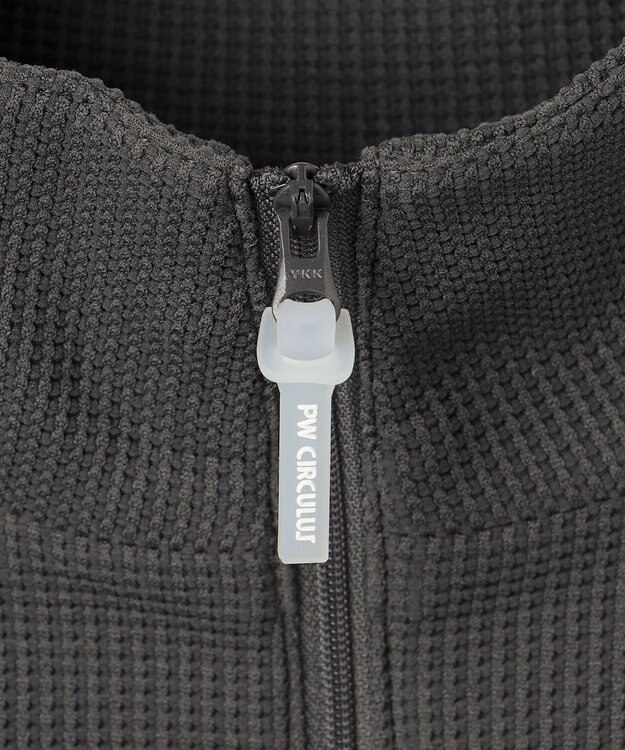 PW CIRCULUS 今が旬トップス！【ドライな肌触り / UV遮蔽率98.9% UVカット / ストレッチ】【MEN】ワッフルハーフジップトップス  ゴルフ グレー系