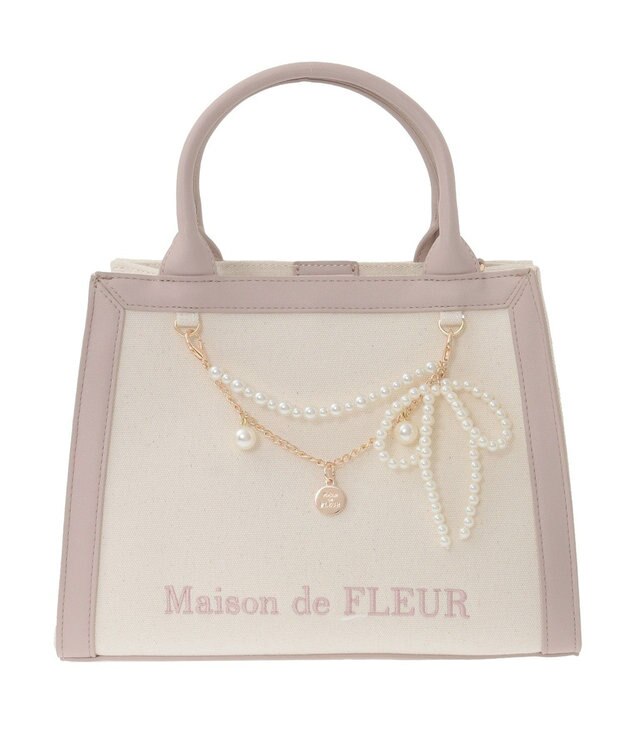 Maison de FLEUR チャーム付きスクエア2Wayバッグ Pink