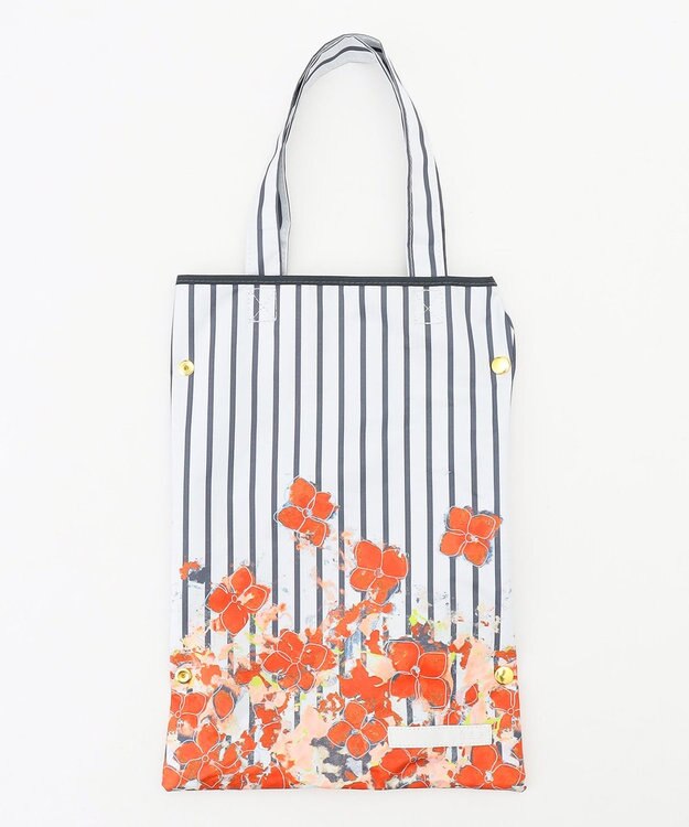 自由区 【UVカット・晴雨兼用】オルタンシアプリント 折りたたみ傘 オレンジ