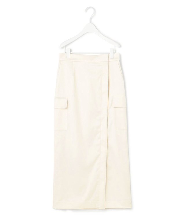 ICB 【洗える】 ハイマルチストレッチサテン スカート アイボリー系