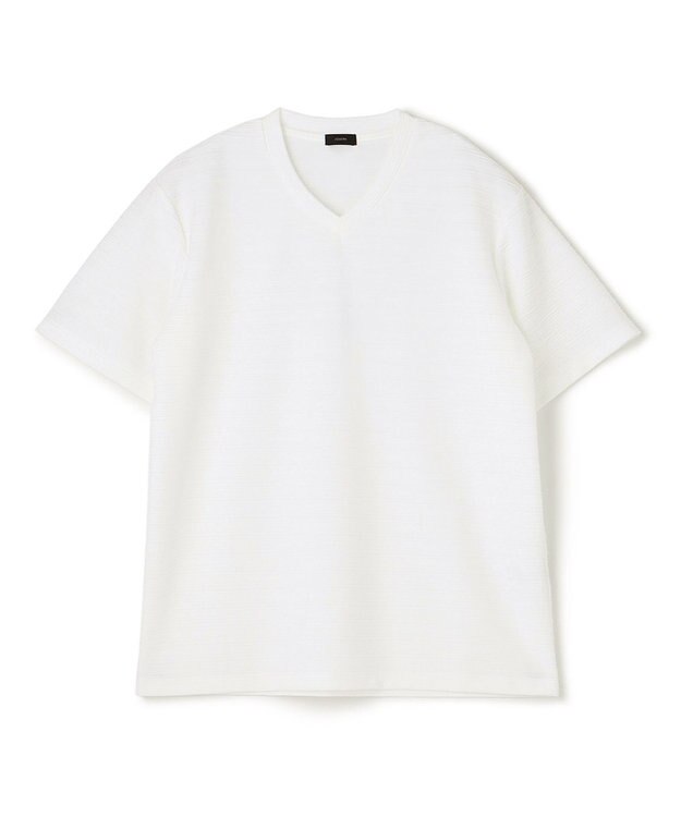 JOSEPH HOMME メランジリップル　Vネックカットソー ホワイト系