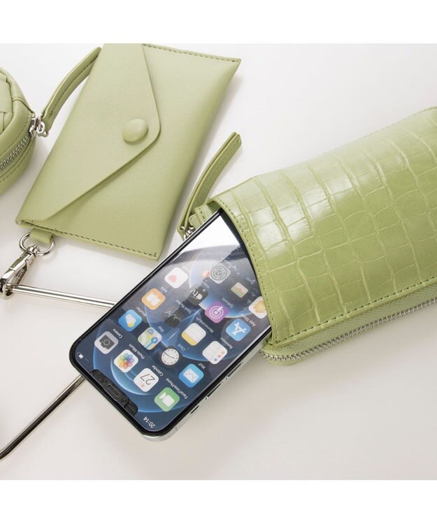 LA BAGAGERIE 【MONICA】トライアングルマルチショルダーバッグ グリーン