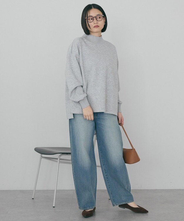 AMERICAN HOLIC ハイネックリブポンチプルオーバー Gray Mixture