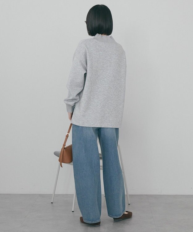 AMERICAN HOLIC ハイネックリブポンチプルオーバー Gray Mixture