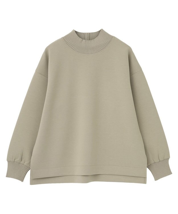 AMERICAN HOLIC ハイネックリブポンチプルオーバー Gray Beige