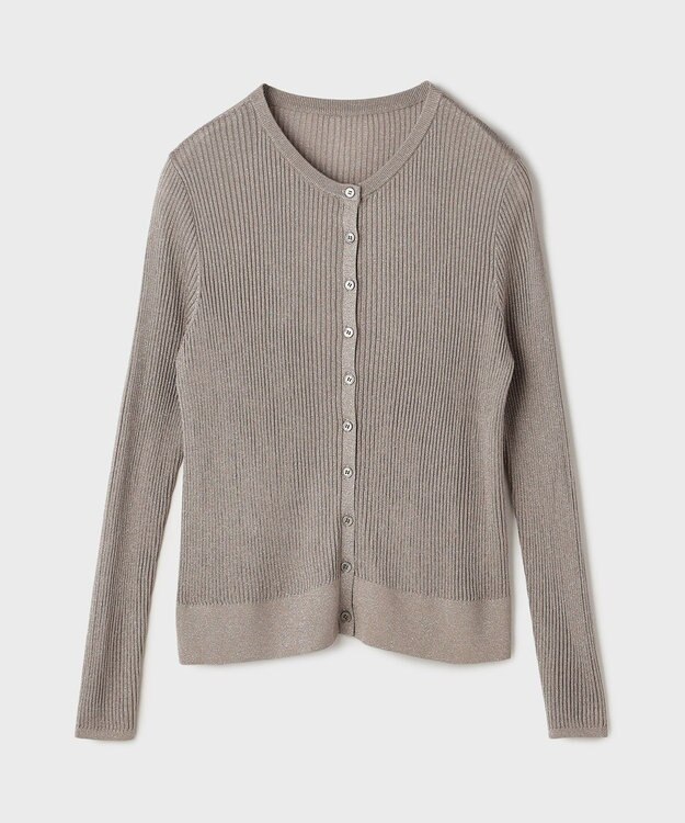 GRACE CONTINENTAL ハイゲージラメニットカーディガン グレー
