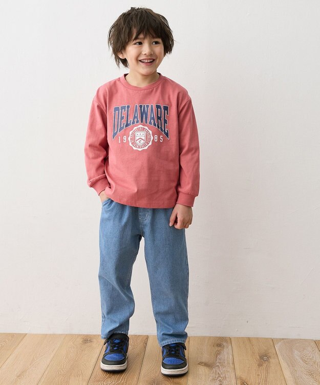 ANY KIDS ロゴプリント 長袖Tシャツ レッド