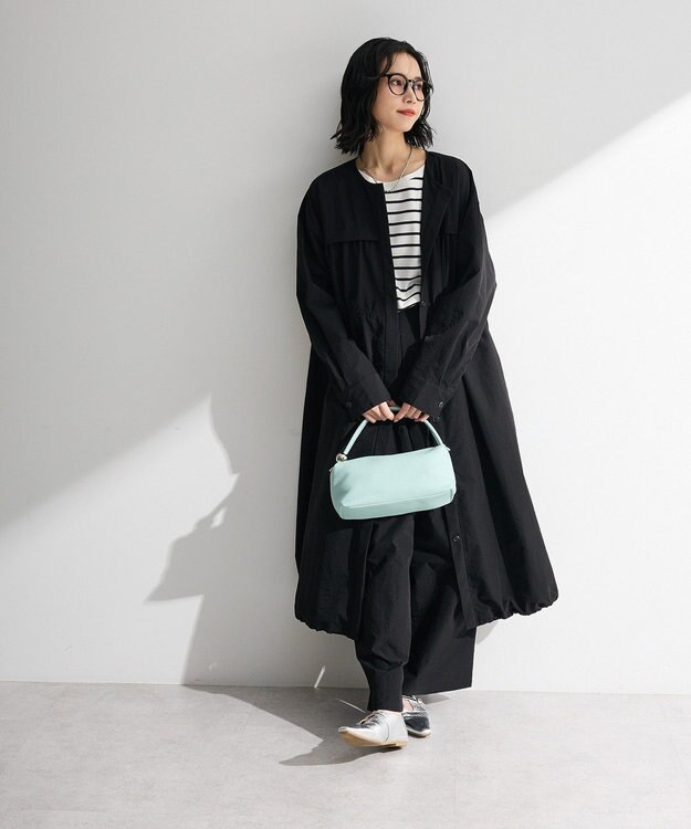 Green Parks ギャザードロストワンピース Black