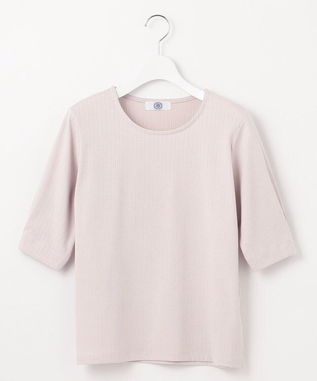 J.PRESS LADIES L ワイドリブジャージー タックスリーブ カットソー グレージュ系