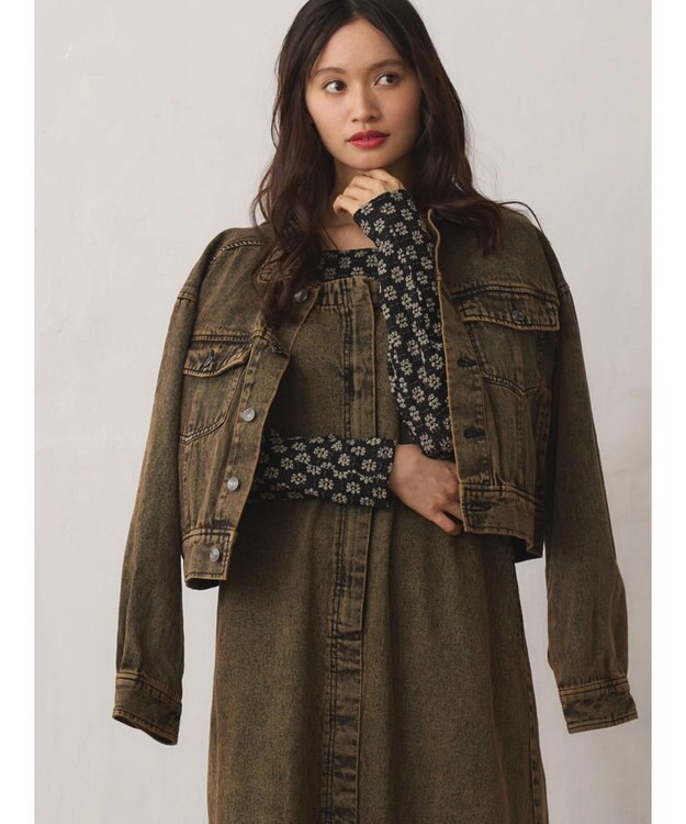 Green Parks ・ＳＵＧＡＲ　ＳＰＯＯＮ　カラーデニムＧジャン Brown