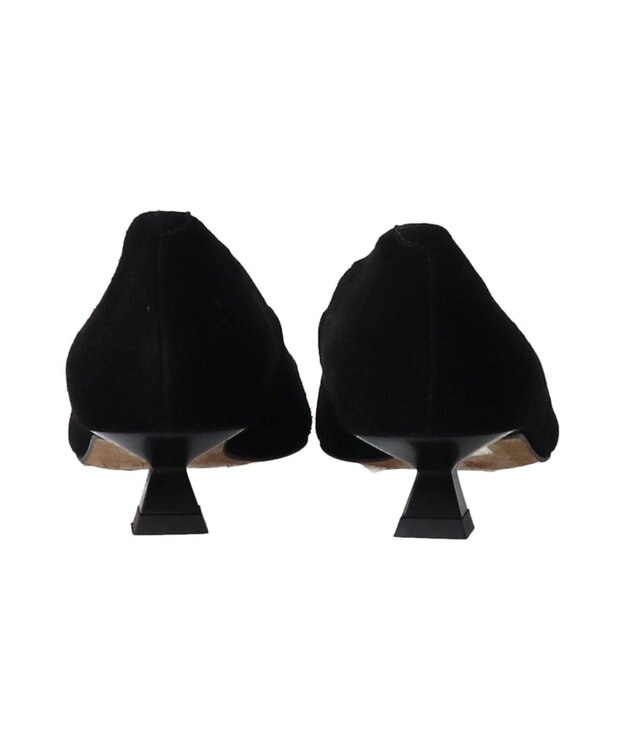INTER-CHAUSSURES 【ANGEL ALARCON】ポインテッドトウオーナメントパンプス ブラックスウェード