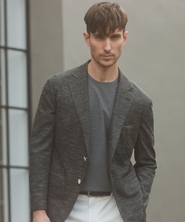 GOTAIRIKU 2年連続売上NO1【吸水速乾/ウォッシャブル/ストレッチ】ノルマンディーリネン カーディガンジャケット(25年モデル) グレー(NEW/フラップポケット)