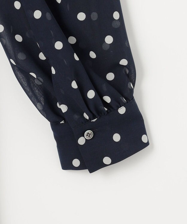 組曲 L 【前後着用可】シフォンオーガンプリント ボウタイワンピース ネイビーベース系5