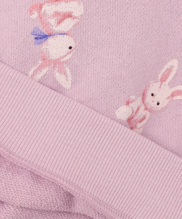 ANY KIDS アニマル 総柄 トレーナー ラベンダー×ウサギ