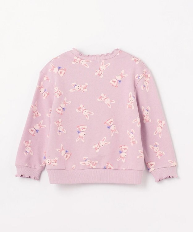 ANY KIDS アニマル 総柄 トレーナー ラベンダー×ウサギ