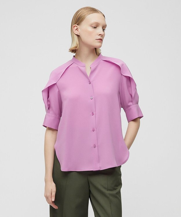 BEIGE， HYACINTH / スタンドカラーブラウス Rose