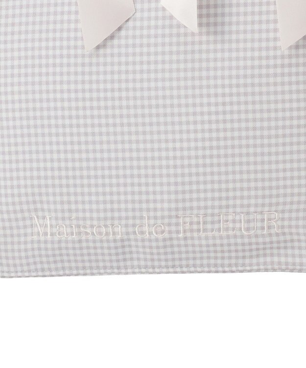 Maison de FLEUR ギンガムリボンスクエアトートバッグ Gray