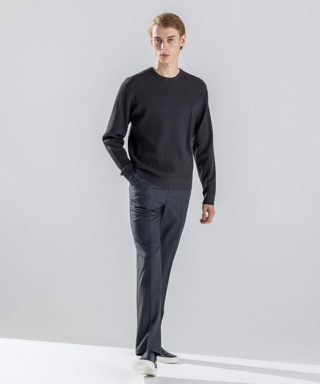 JOSEPH HOMME 【新柄】 ヴィスコースリンクス　クルーネックニット グレー系