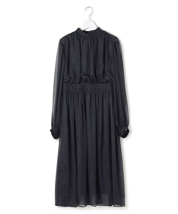 23区 【APPLAUDIR】クレープシフォン ドレス ネイビー