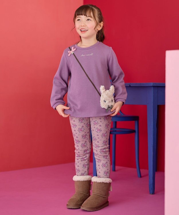 ANY KIDS 裏シャギー ポシェット トレーナー ラベンダー×アルパカ