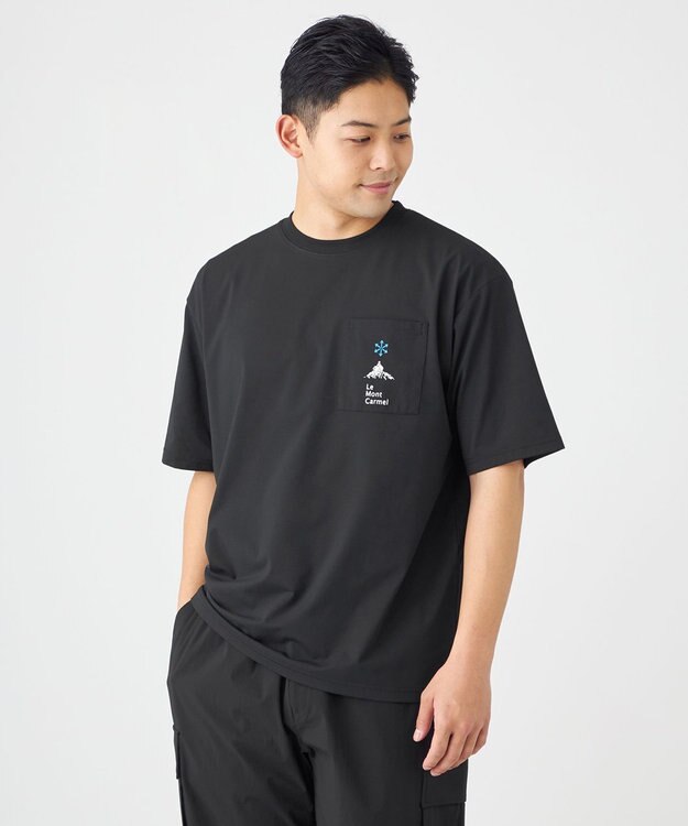 SHARE PARK MENS 【UVカット・吸水速乾・ストレッチ・軽量 】ポケットロゴTシャツ（L・XLサイズ） ブラック系