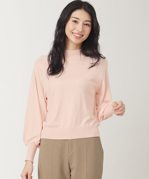 ANY SIS 【洗える】カシミヤブレンドパフ袖 ニット ペールピンク