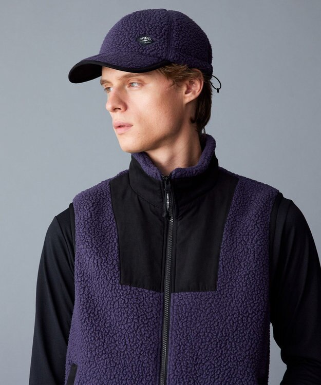 JOSEPH ABBOUD MOUNTAIN 【Eco素材/保温性】ポーラテック ボアフリース キャップ パープル系