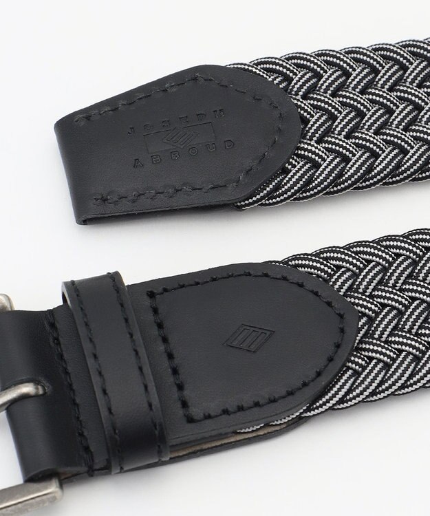 JOSEPH ABBOUD 【イタリア素材・ストレッチ・日本製】 ストレッチミックスブレイズ ベルト ブラック系