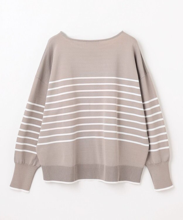 ANY バスクボーダーニットプルオーバー モカ×エクリュボーダー