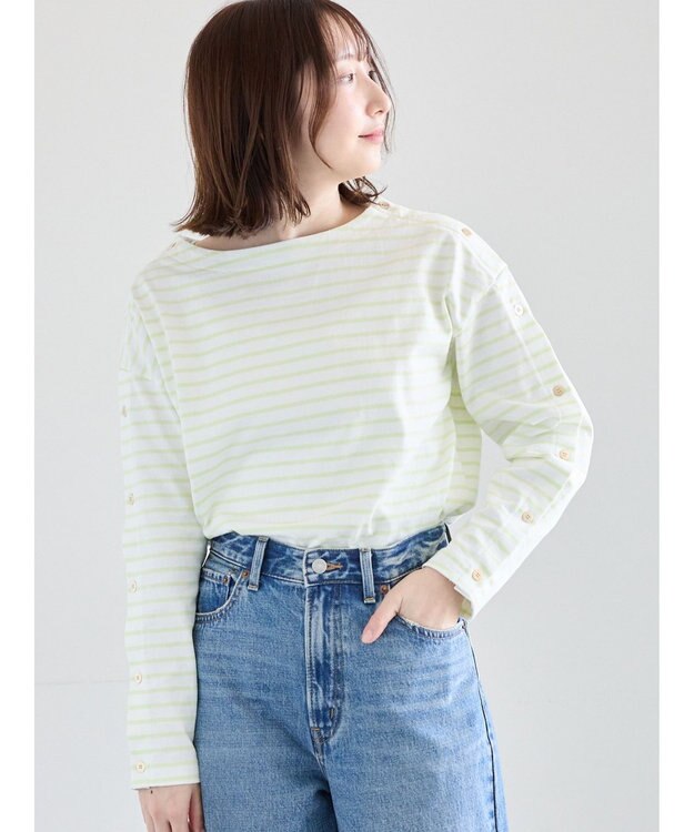 Te chichi ショルダー釦ボーダーカットソー ミント