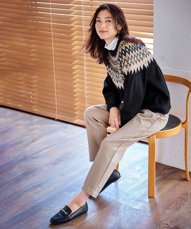 ANY L 【ストレッチ/ウエストゴム】エニィーヒート テーパードパンツ ベージュ