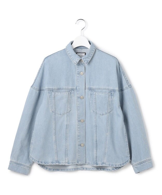 J.PRESS YORK STREET 【WOMEN】ソフトワイドデニム シャツジャケット スカイブルー系