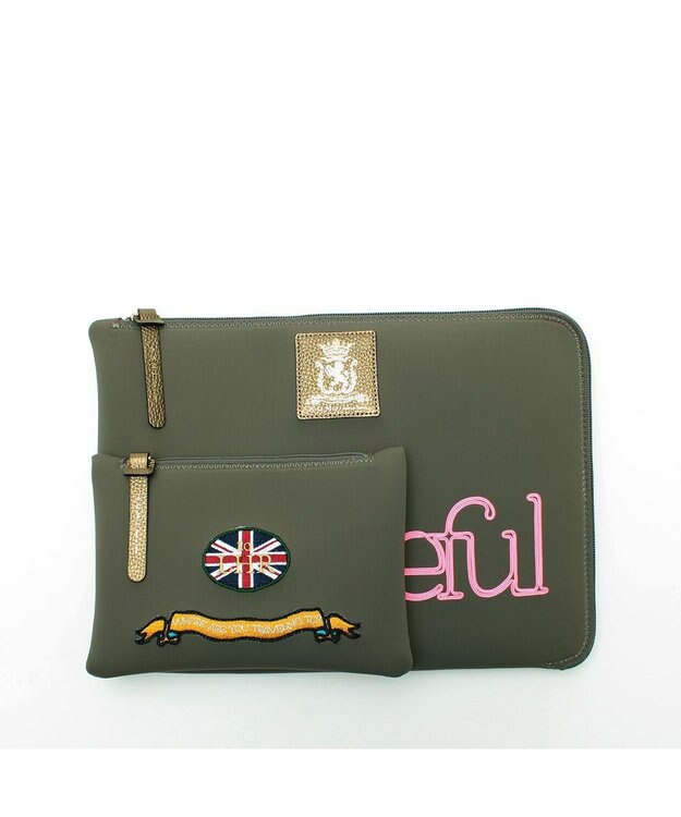 A.D.M.J. 【魔法の様に軽い】マジックライト/コード刺しゅうフラットポーチ2セット(S・LL) LO/RO