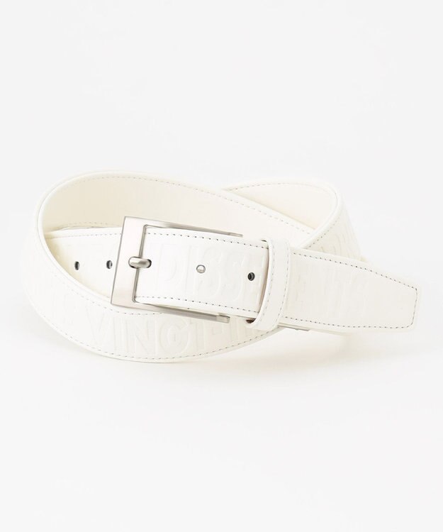 23区GOLF 弱ストレッチが新しい【MEN】ロゴエンボス ベルト ホワイト系