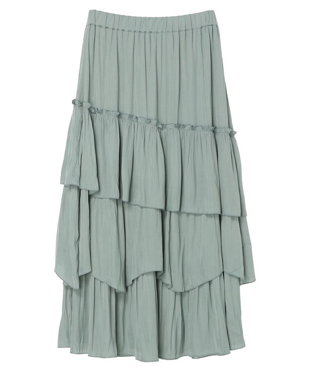 earth music&ecology ランダムティアードスカート Green