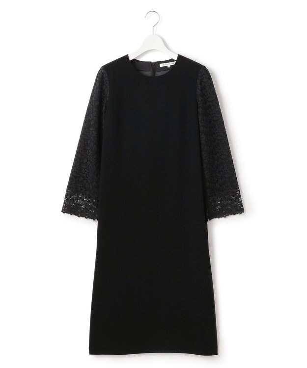 23区 【洗える】トリアセダブルジョーゼット ワンピース ブラック系