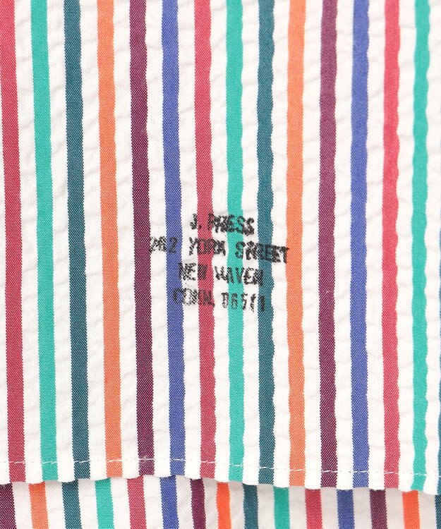 J.PRESS MEN 【J.PRESS ORIGINALS】Cotton Silk Seersucker Regular Half Sleeve Shirt / Baggy-Fit ホワイト系8