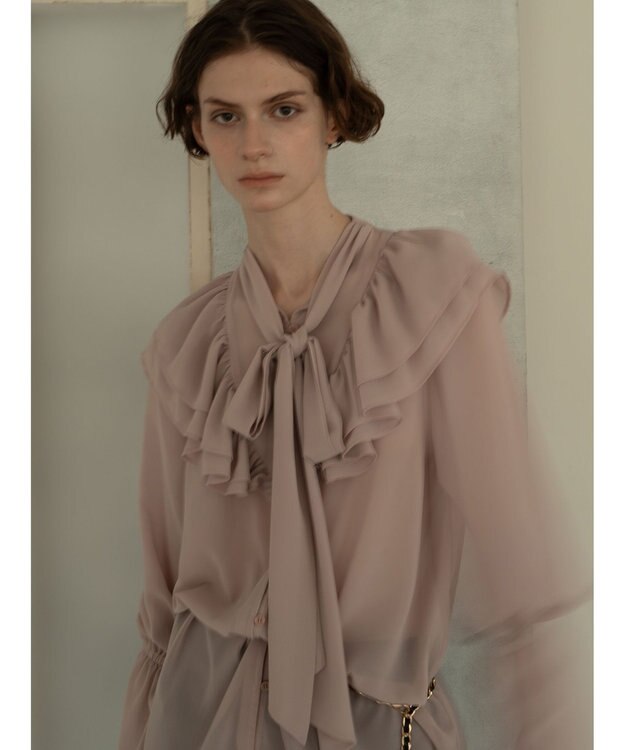 Te chichi ボウタイチュニックフリルブラウス《2025Autumn catalog vol.2 item》 ピンク