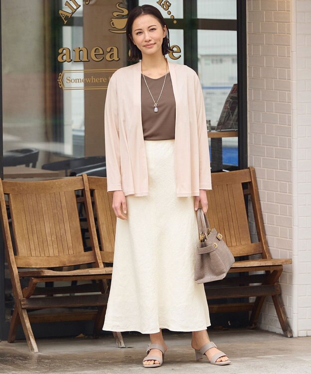 自由区 【XSサイズ～】ブライトリネンオックス スカート アイボリー系