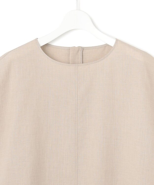 23区 【洗える】トリアセスラブストレッチ フレンチスリーブ ブラウス ベージュ系