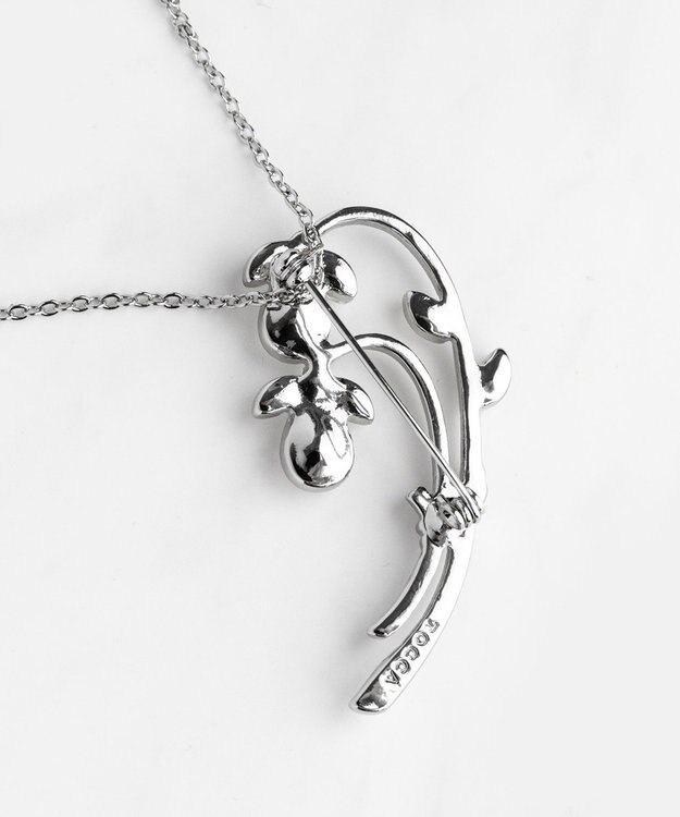 TOCCA RIBBON＆FLOWER BROOCH NECKLACE 2セット ブローチネックレス シルバー系