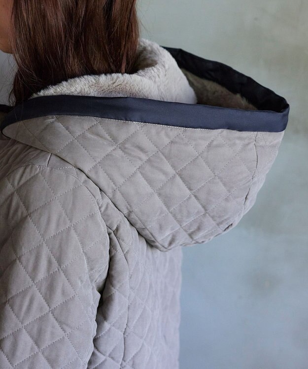 Tiaclasse ピーチスキン2wayキルティングロングコート モカ