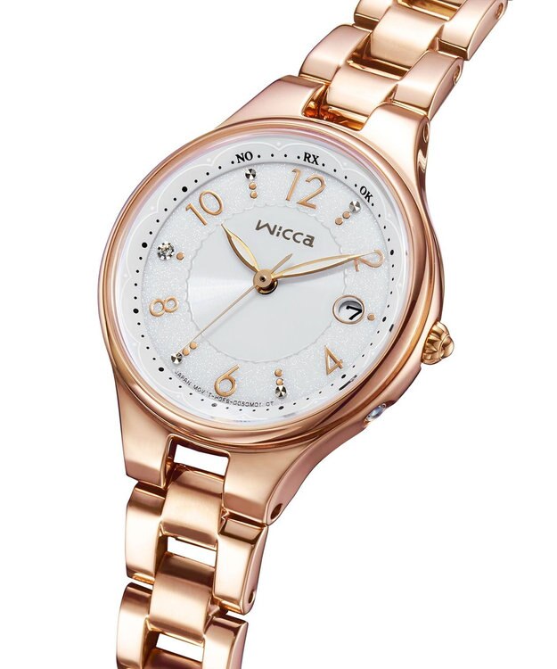 CITIZEN 【電池交換不要のソーラーテック電波時計】かわいいくて視認性の良いピンクゴールドウオッチ ピンクゴールド