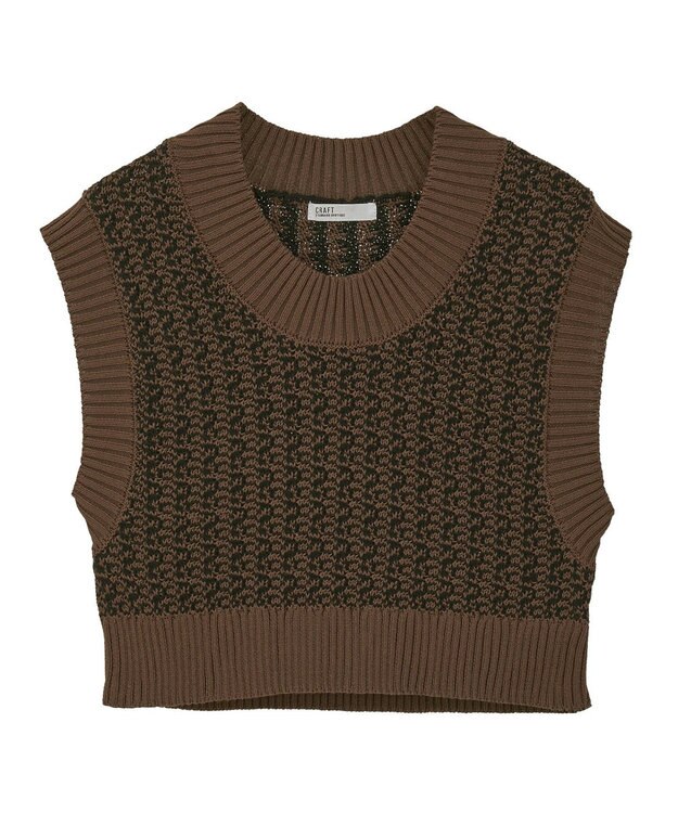 CRAFT STANDARD BOUTIQUE ジャガードショートニットベスト Brown