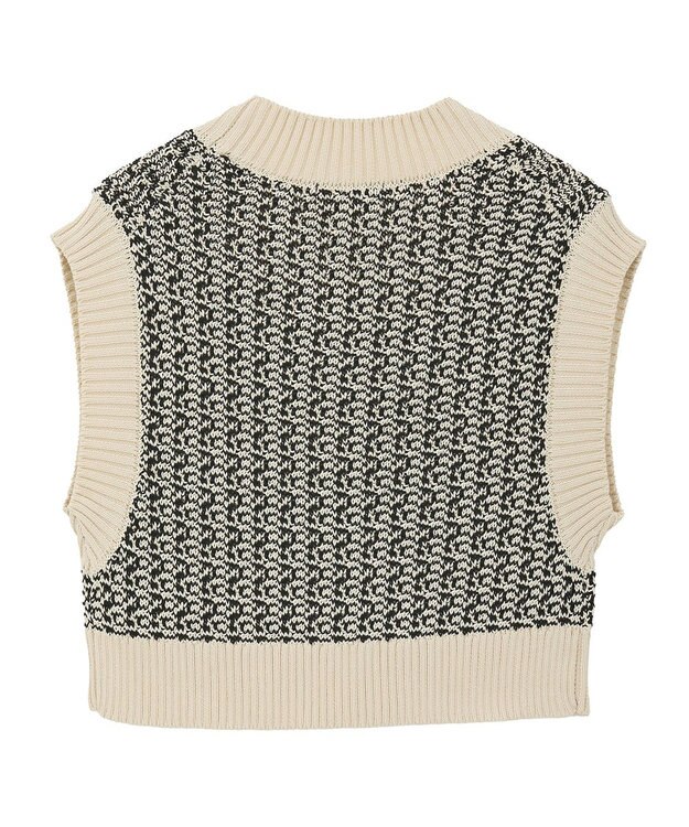 CRAFT STANDARD BOUTIQUE ジャガードショートニットベスト Light Beige